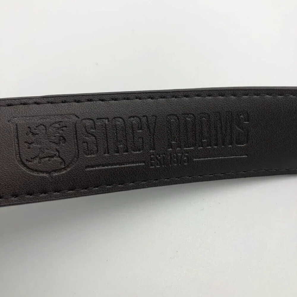 Stacy Adams Men's Burgundy Brown Geniune Leather Belt 46 Inch